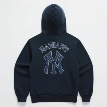 Madhappy Yankees Embroidered Fleece Navy Blue Hoodie