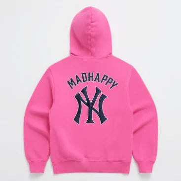 Pink Madhappy Yankees Embroidered Fleece Hoodie